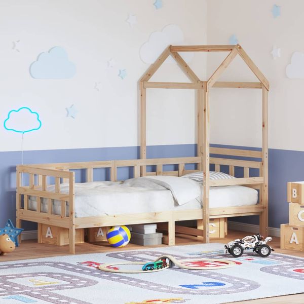 vidaXL Denná posteľ so strieškou 80x200 cm borovicový masív