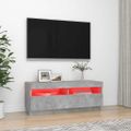 vidaXL TV skrinka s LED svetlami betónová sivá 100x35x40 cm
