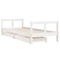 vidaXL Rám detskej postele so zásuvkami biely 80x200 cm mas. borovica