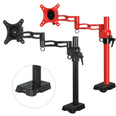 ARCTIC Z1 red - jednoramenný držiak monitora s USB Hub in