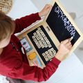 Drevený notebook s tabuľou