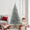 vidaXL Umelý vianočný stromček, snehom obalený, s LED svetlom 180 cm