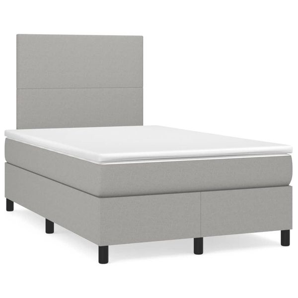 vidaXL Boxspring posteľ s matracom bledosivá 120x190 cm látka