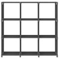 vidaXL Polica s dizajnom 9 kociek sivá 103x30x107,5 cm látka