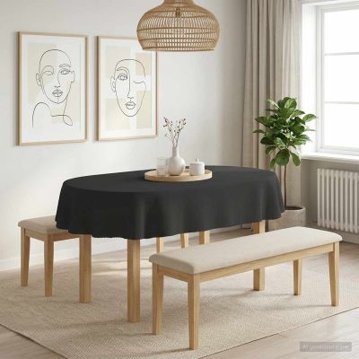 vidaXL Uterák na stôl 5 ks Oválny Tmavosivá 130 x 180 cm Polyester