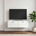 vidaXL Nástenná TV skrinka 98 x 41 x 30 cm Biela s vysokým leskom