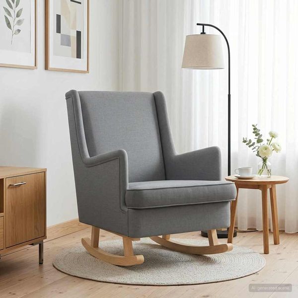 vidaXL Hojdacie kreslo Svetlosivá 62 x 80 x 85 cm látka