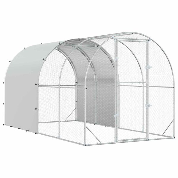 vidaXL Kurník pre kurčatá Strieborná 400 x 200 x 200 cm