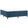 vidaXL Posteľný rám s boxspringom tmavomodrý 160x200 cm zamat