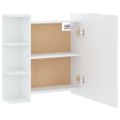 vidaXL Zrkadlová skrinka s LED biela 70x16,5x60 cm