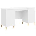 vidaXL Stôl Biela s vysokým leskom 142,5 x 50 x 75 cm Kompozitné drevo