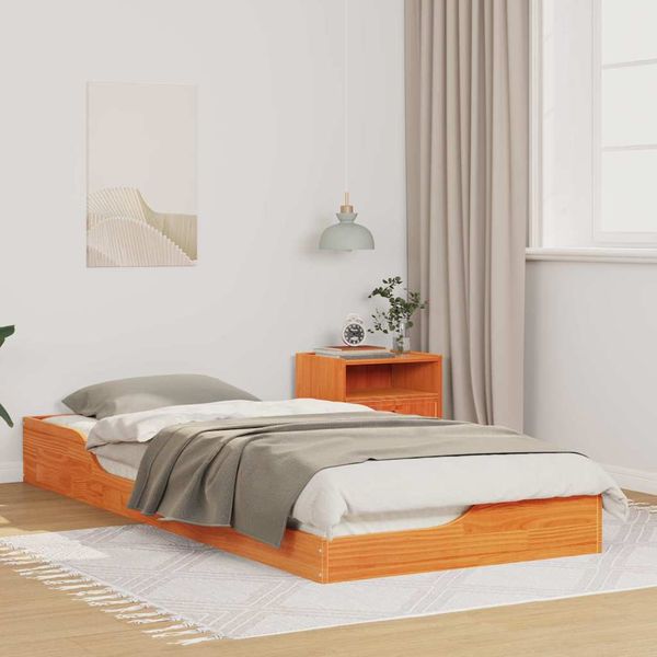 vidaXL Rám postele Včelí hnedý 100 x 220 cm Masívne borovicové drevo