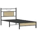vidaXL Posteľný rám bez matraca dub sonoma 75x190 cm kompozitné drevo
