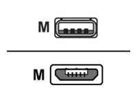 Kábel USB - Micro USB typ B (M) do USB (M) - 50 cm - 90° konektor