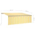 vidaXL Ručne zaťahovacia markíza s tienidlom  4,5x3 m žlto-biela