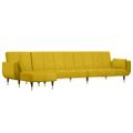 vidaXL Pohovka v tvare L žltá 275x140x70 cm zamat