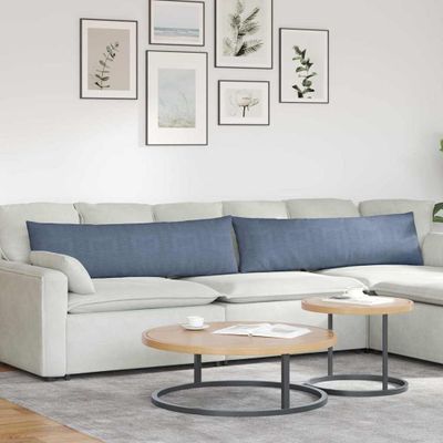 vidaXL Vankúše na pohovku 2 pcs Modrá 145 x 40 cm Kordúrová tkanina
