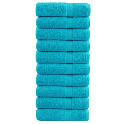 vidaXL Prémiové uteráky na ruky SOLUND 10ks tyrksyové 50x100cm 600g/m2