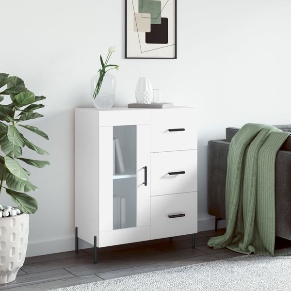 vidaXL Komoda biela 69,5x34x90 cm kompozitné drevo