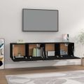 vidaXL Nástenné skrinky 2 ks čierne 80x35x36,5 cm spracované drevo