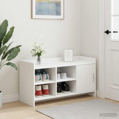 vidaXL Skriňa na topánky Biela 100 x 39,5 x 51 cm Kompozitné drevo