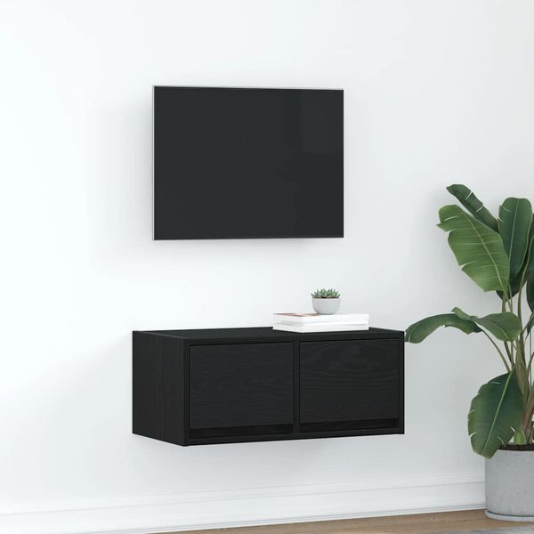 vidaXL TV skrinka, dub čierne 60x31x25,5 cm kompozitné drevo