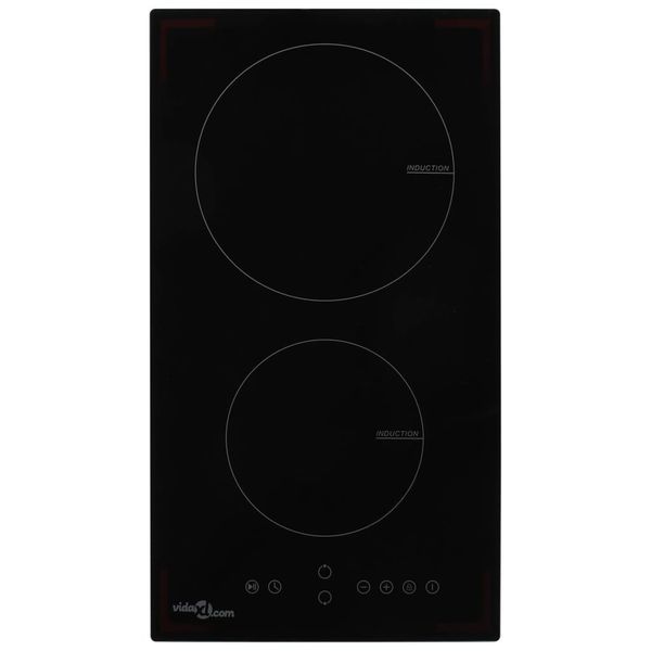 vidaXL Indukčná varná doska 2 platničky dotykové ovládanie sklo 3500 W
