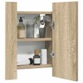 vidaXL LED kúpeľňová zrkadlová skrinka dub sonoma 40x12x45 cm akryl