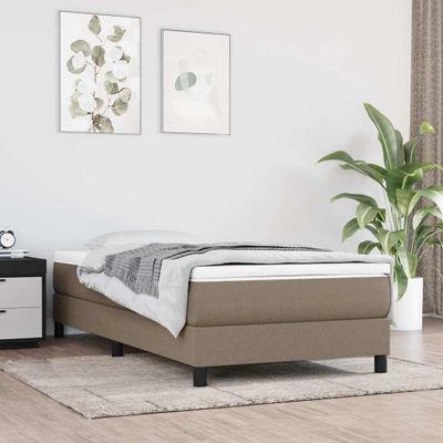 vidaXL Posteľný rám s boxspringom Taupe 90x190 cm Látka