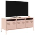 vidaXL TV skrinka ružová 101,5x39x43,5 cm oceľ valcovaná za studena