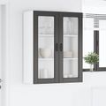 vidaXL Nástenný sklenený kabinet PORTO Čierna 80 x 31 x 100 cm