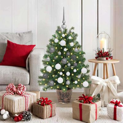 vidaXL Umelý vianočný stromček s 150 LED-i Zelená 95 cm PE a PVC