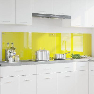 vidaXL Kuchynský obklad 2 pcs Žltá 100 x 50 cm tvrdené sklo