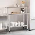 vidaXL Kuchynský pracovný stôl s policou 110x55x120 cm nehrdzav. oceľ