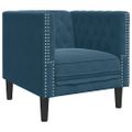vidaXL Pohovka Chesterfield modrá zamat