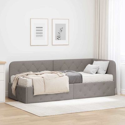 vidaXL Rohový rám postele Sivohnedá 80 x 200 cm látka