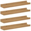 vidaXL Stenná polica Nástenná montáž 4 ks Hnedá 40 x 9 x 3 cm