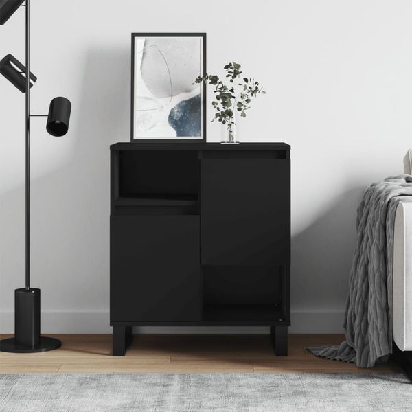 vidaXL Komoda čierna 60x35x70 cm spracované drevo
