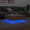 vidaXL Konferenčný stolík s LED svetlami dub sonoma 80x80x31 cm
