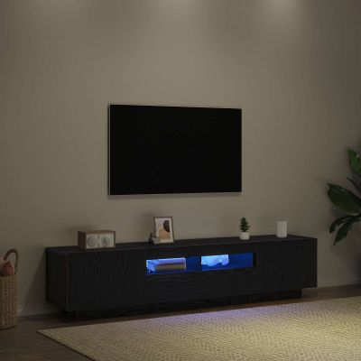 vidaXL Zostava TV skriniek Nástenný 2 pcs Čierna 180 x 35 x 40 cm