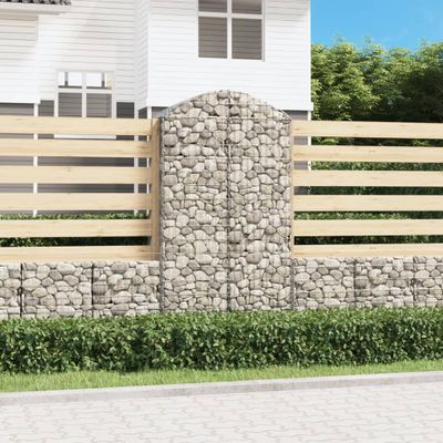 vidaXL Oblúkový gabionový kôš 100x50x180/200 cm pozinkované železo
