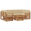 vidaXL Záhradná súprava gaučov 7 ks Prírodná a béžová