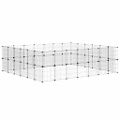 vidaXL 52-panelová klietka pre domáce zvieratá čierna 245x210x70 cm oceľ