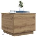vidaXL Konferenčný stolík s LED svetlami dub artisan 50x50x40 cm