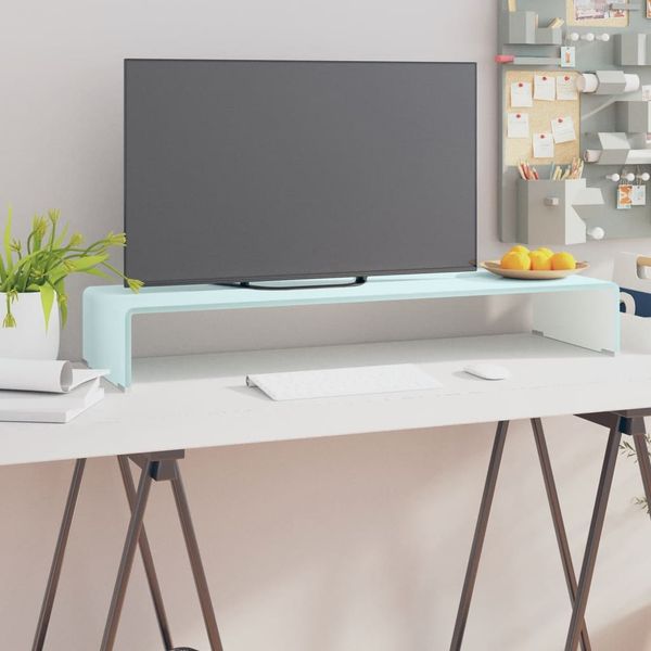 vidaXL TV stojan/stojan pod monitor, sklo, zelený 90x30x13 cm