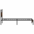 vidaXL Posteľný rám bez matraca dymový dub 100x200 cm kompozitné drevo