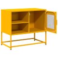 vidaXL TV skrinka horčicovožltá 68x39x60,5 cm oceľ