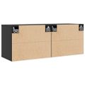 vidaXL Nástenné skrinky 2 ks čierne 45x30x35 cm masívna borovica
