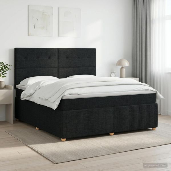 vidaXL Posteľ boxspring s matracom Čierna 180 x 200 cm Látka