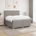 vidaXL Posteľ boxspring s matracom Sivohnedá 200 x 200 cm Látka